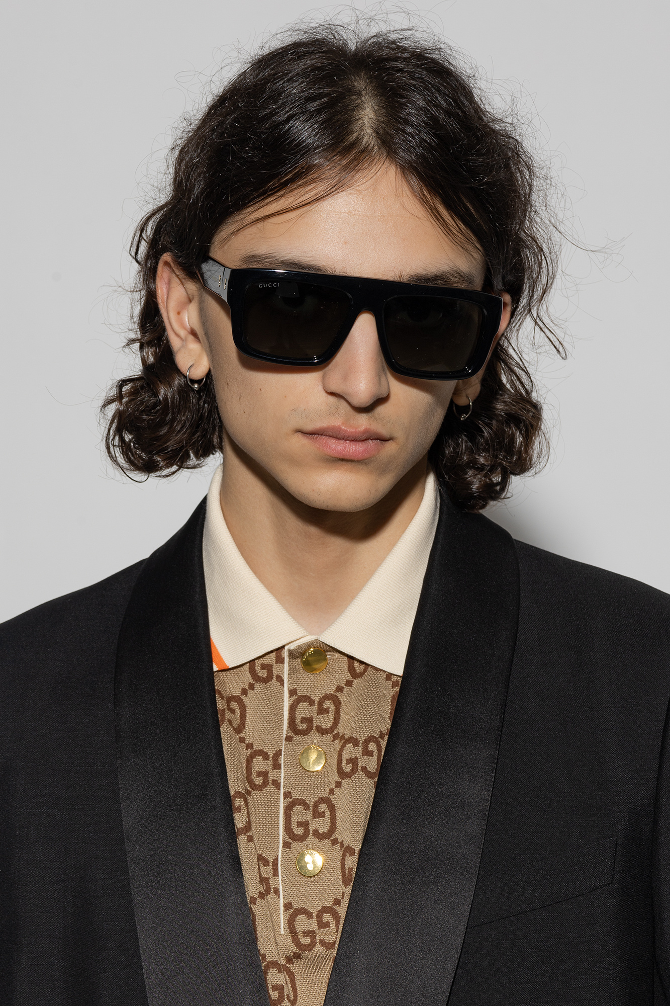 Men's Accessories | Gucci Brown Metal Tang I Sunglasses Men's Accessories | Gucci Brown Metal Tang I Sunglasses
